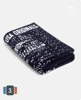 Rich black Cotton Terry Ultrasoft and Grindle strip bath towel