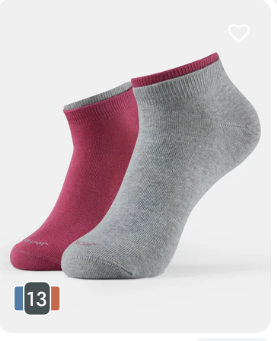 Compact Cotton Elastic No Show pack of 2 Sock With stay...