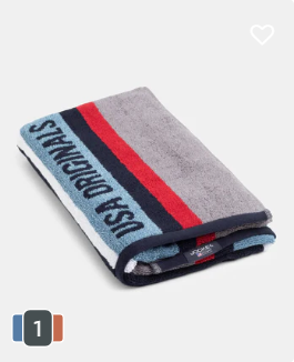 Rich Cotton Terry Ultrasoft and Grindle strip bath towel